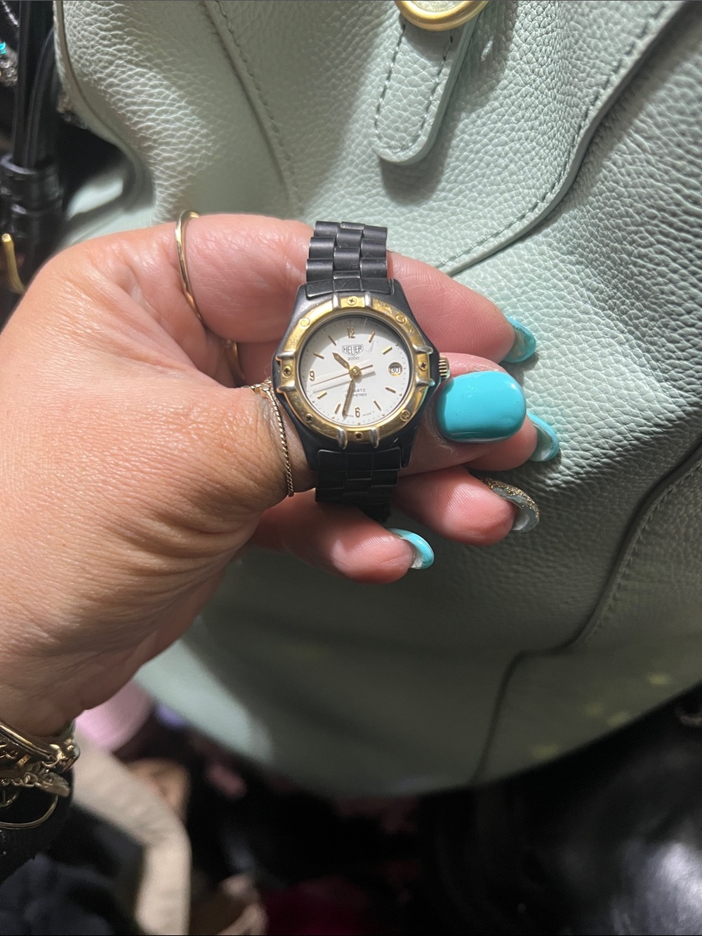 Tag Heuer Two-Tone Watch Vintage 1984- Black & Gold with White Dial
